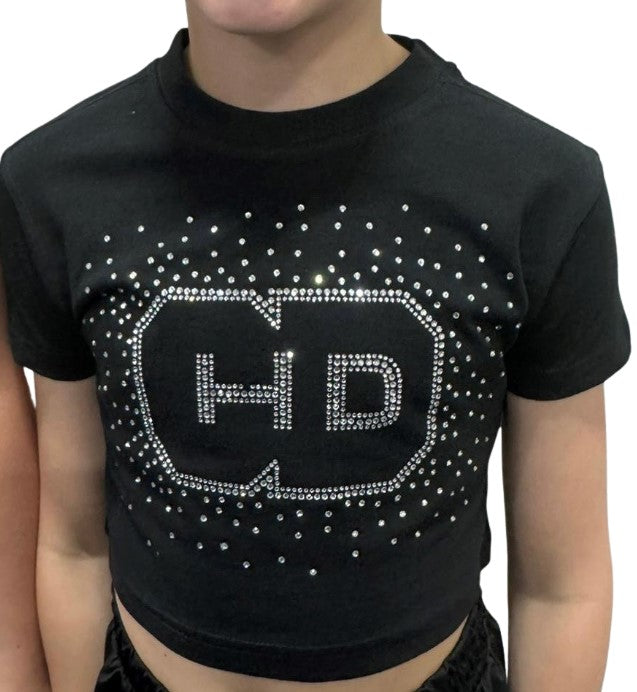 IT15 -CD Cropped Rhinestone Tshirt Kids