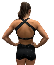 CD Black Rhinestone Crop Set