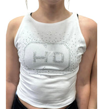 CD Cropped Vest Silver Rhinestone Kids